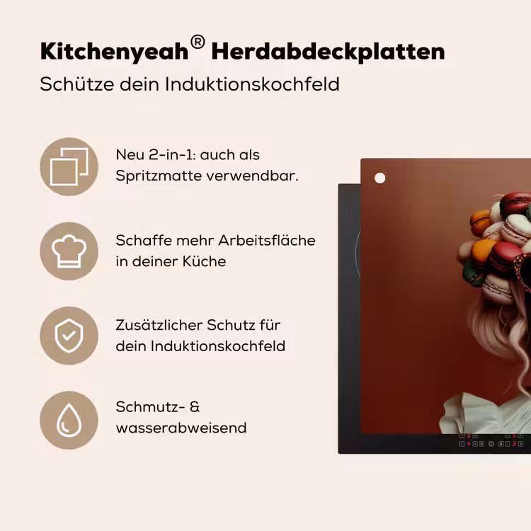 Vrouw - Macarons - Bril Inductie beschemer met haakjes klein -ky-usp-de