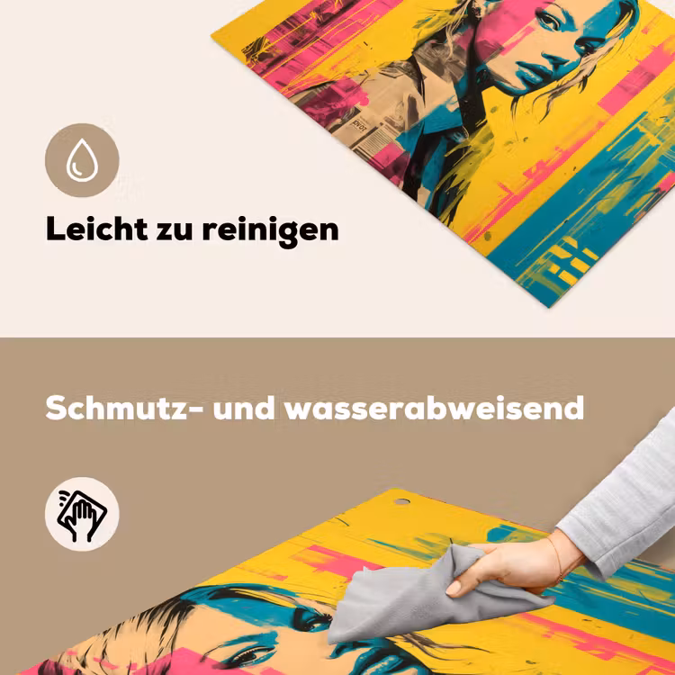 Vrouw - Verfstrepen - Gekleurd Inductie beschemer met haakjes klein -ky-schoon-de