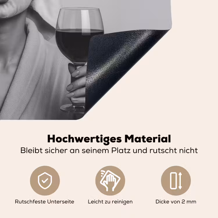 Vrouw - Masker - Wijn - Sigaret Inductie beschemer met haakjes klein -ky-onderkant-de