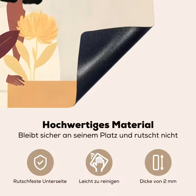 Vrouw - Minimalistisch - Bloem Inductie beschemer met haakjes klein -ky-onderkant-de