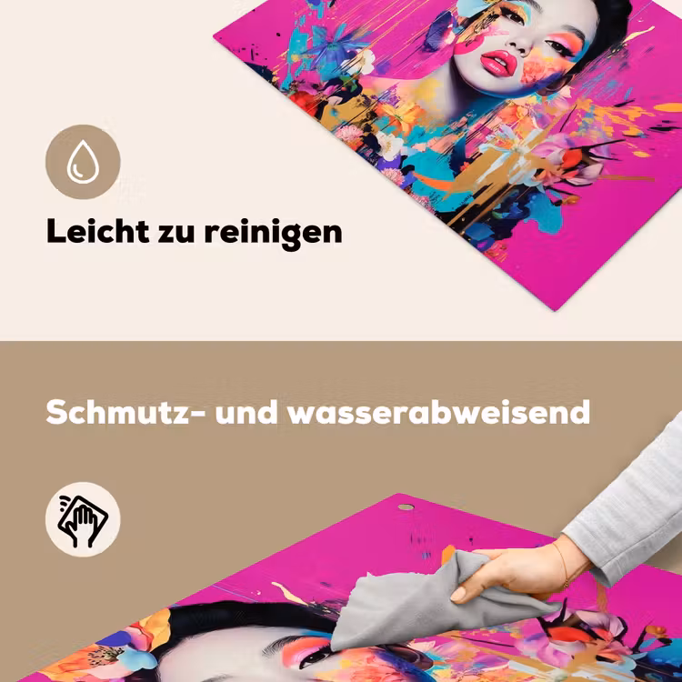 Vrouw - Portret - Abstract - Paars Inductie beschemer met haakjes klein -ky-schoon-de