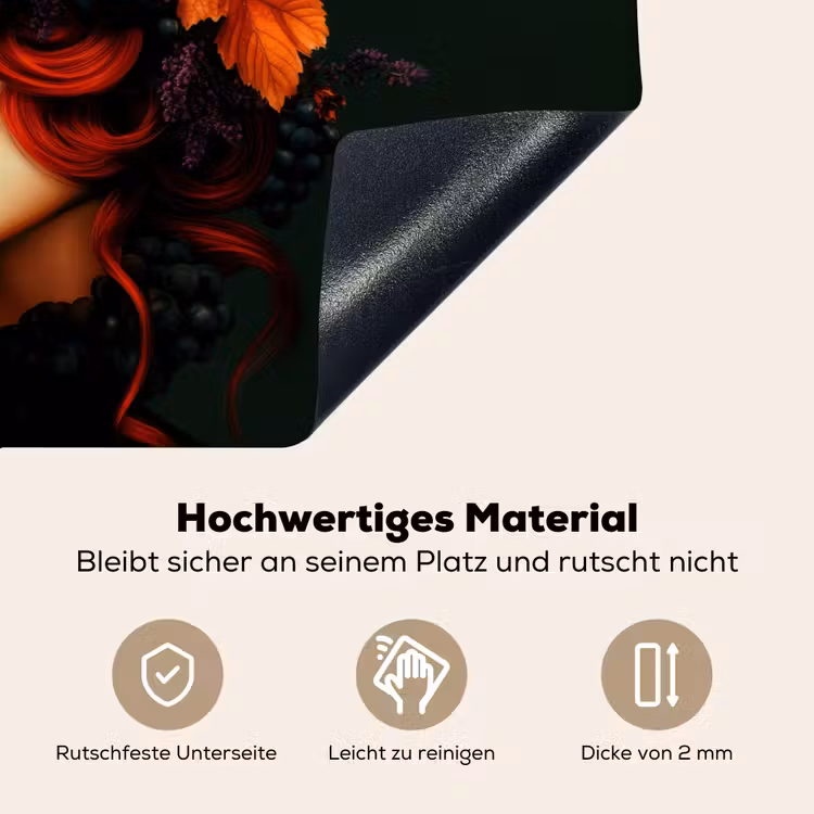 Vrouw - Rood - Groen - Druiven Inductie beschemer met haakjes klein -ky-onderkant-de