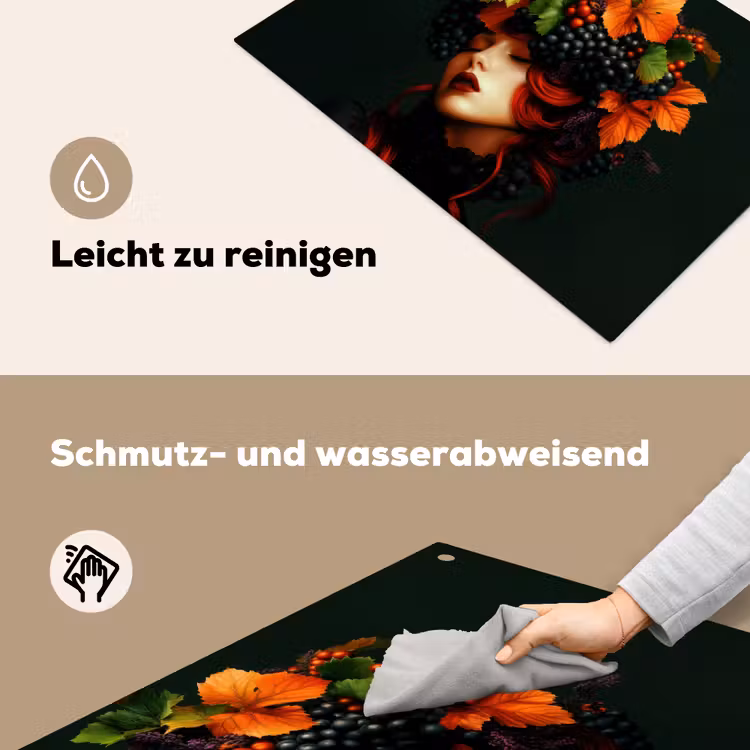 Vrouw - Rood - Groen - Druiven Inductie beschemer met haakjes klein -ky-schoon-de