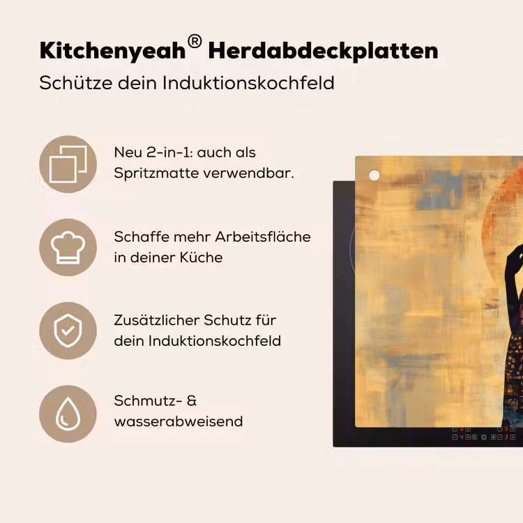 Vrouw - Silhouet - Patronen - Sierlijk Inductie beschemer met haakjes klein -ky-usp-de