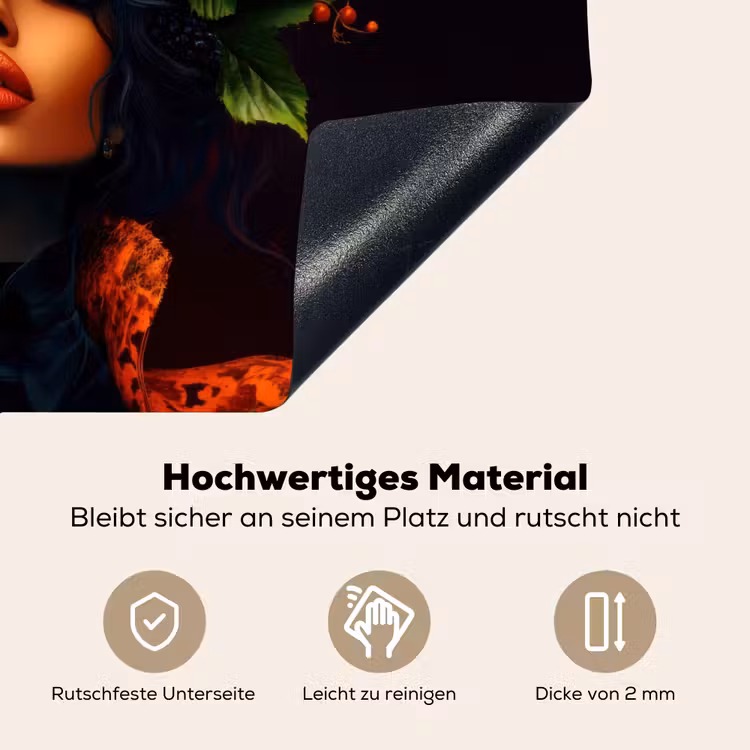 Vrouw - Zwart - Bessen - Bramen - Appels Inductie beschemer met haakjes klein -ky-onderkant-de