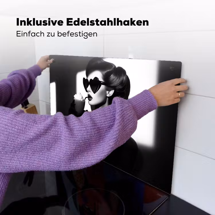 Vrouw - Zwart - Hart Inductie beschemer met haakjes klein -ky-ophangen-de
