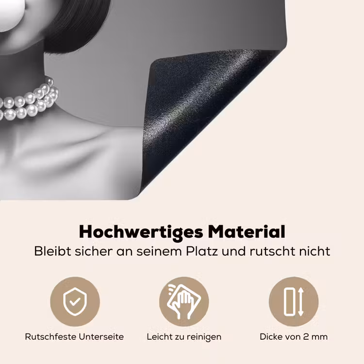 Vrouw - Zwart Wit - Ketting - Zonnebril Inductie beschemer met haakjes klein -ky-onderkant-de