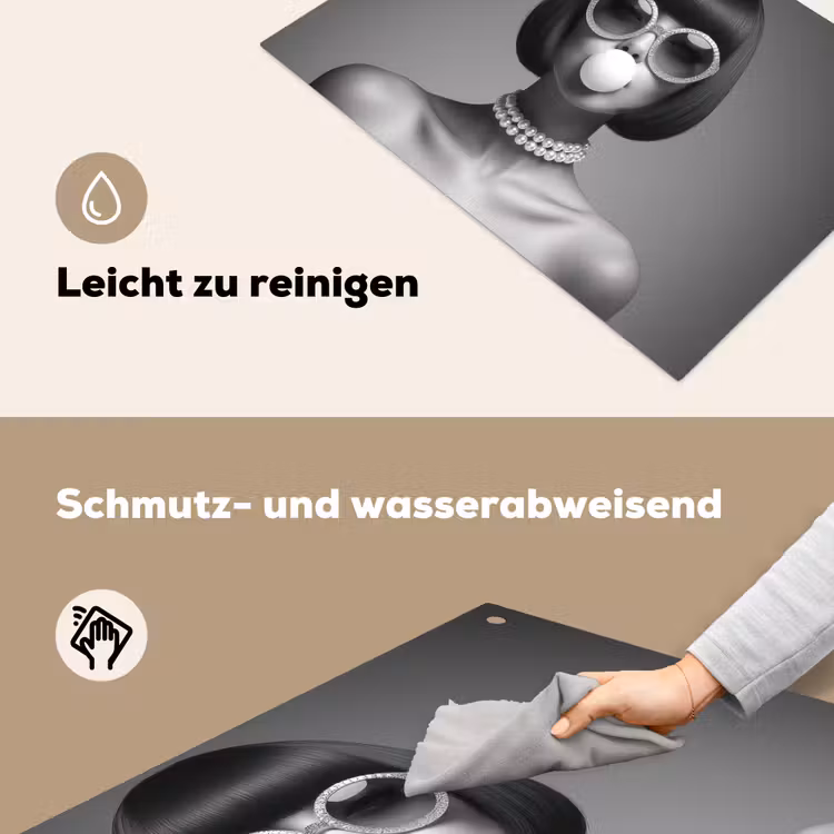 Vrouw - Zwart Wit - Ketting - Zonnebril Inductie beschemer met haakjes klein -ky-schoon-de