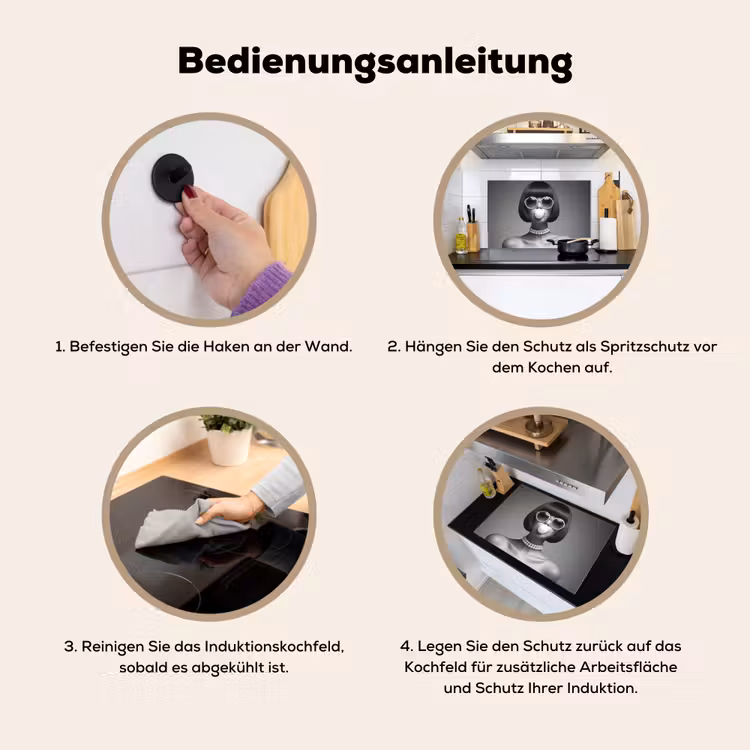 Vrouw - Zwart Wit - Ketting - Zonnebril Inductie beschemer met haakjes klein -ky-gebruik-de