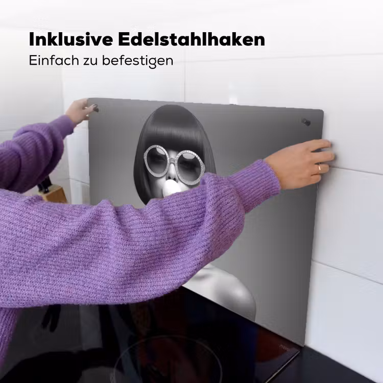 Vrouw - Zwart Wit - Ketting - Zonnebril Inductie beschemer met haakjes klein -ky-ophangen-de