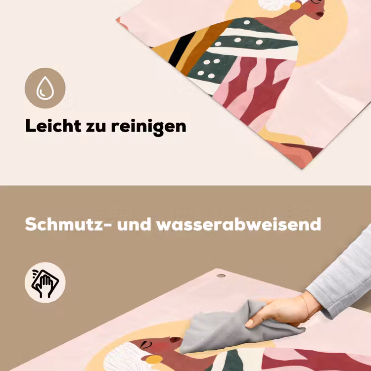 Vrouw - Zon - Kleurrijk Inductie beschemer met haakjes middel -ky-schoon-de