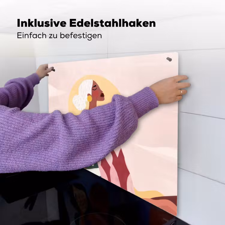 Vrouw - Zon - Kleurrijk Inductie beschemer met haakjes middel -ky-ophangen-de