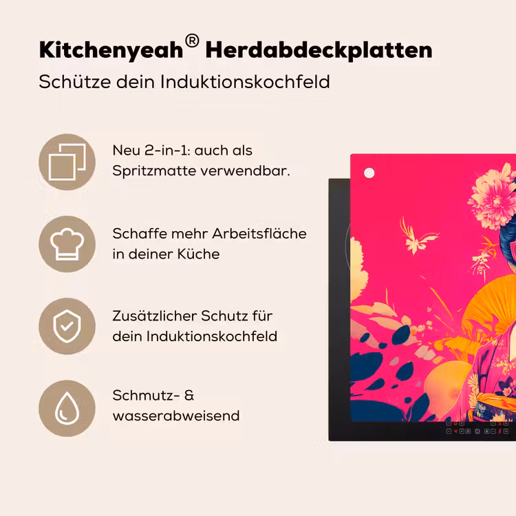 Vrouw - Zonnebril - Abstract - Oranje Inductie beschemer met haakjes klein -ky-usp-de