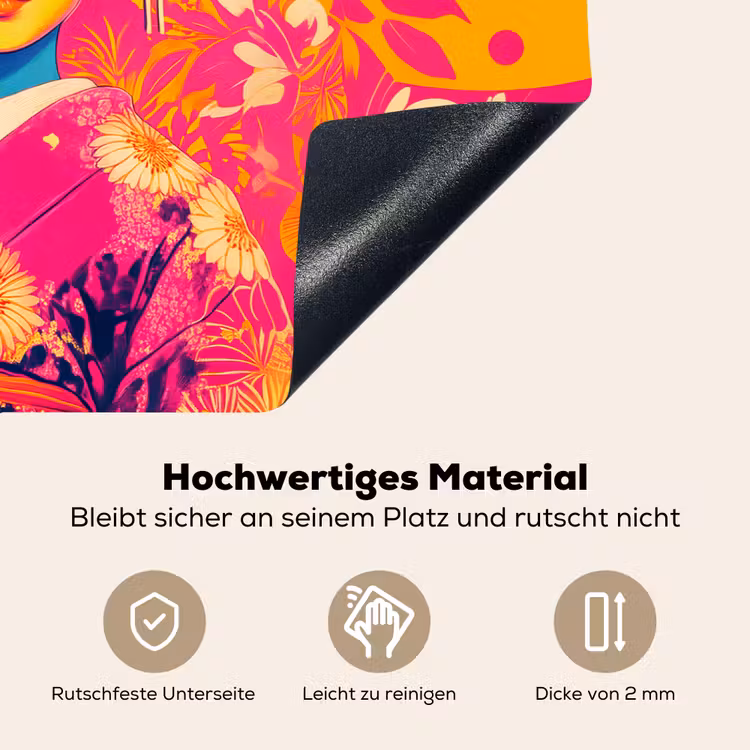 Vrouw - Zonnebril - Abstract - Oranje Inductie beschemer met haakjes klein -ky-onderkant-de