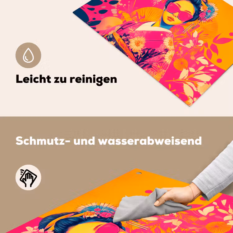 Vrouw - Zonnebril - Abstract - Oranje Inductie beschemer met haakjes klein -ky-schoon-de