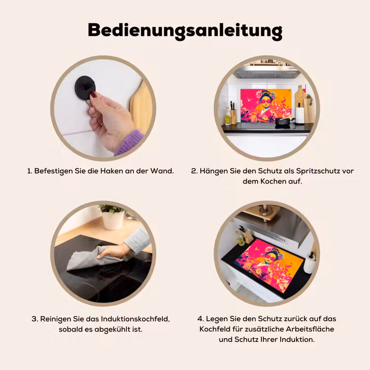 Vrouw - Zonnebril - Abstract - Oranje Inductie beschemer met haakjes klein -ky-gebruik-de