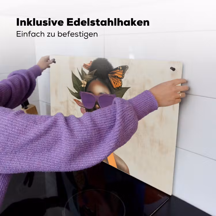 Vrouw - Zonnebril - Vlinder - Bloemen Inductie beschemer met haakjes klein -ky-ophangen-de