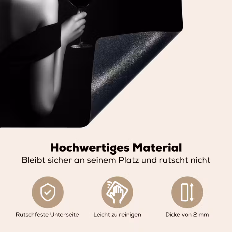 Vrouw - Wijn - Jurk Inductie beschemer met haakjes klein -ky-onderkant-de