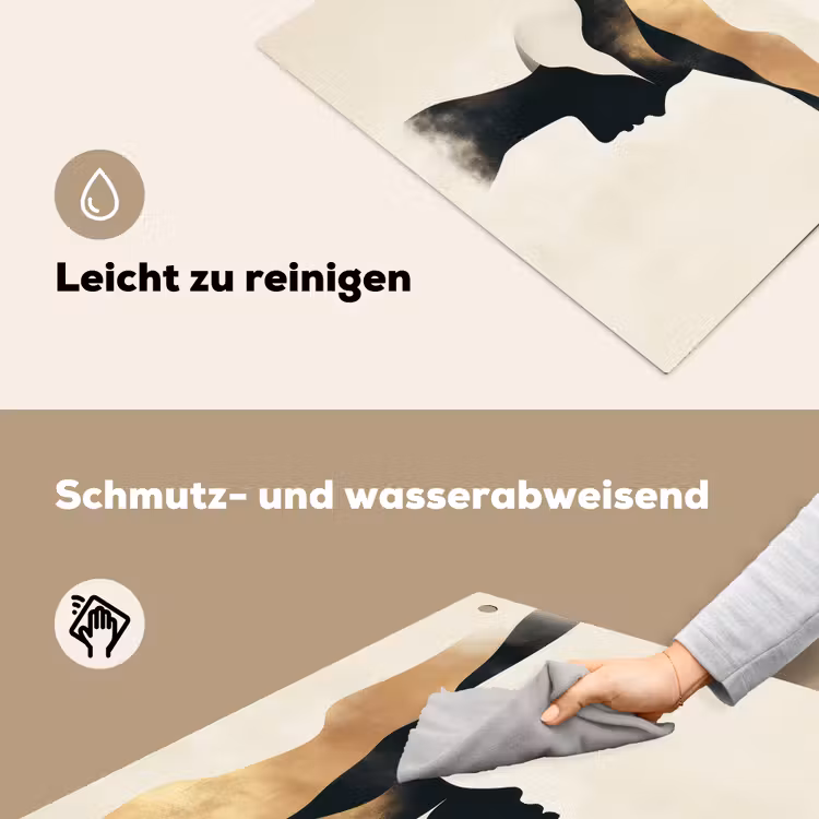 Vrouw - Golven - Zwart Inductie beschemer met haakjes klein -ky-schoon-de