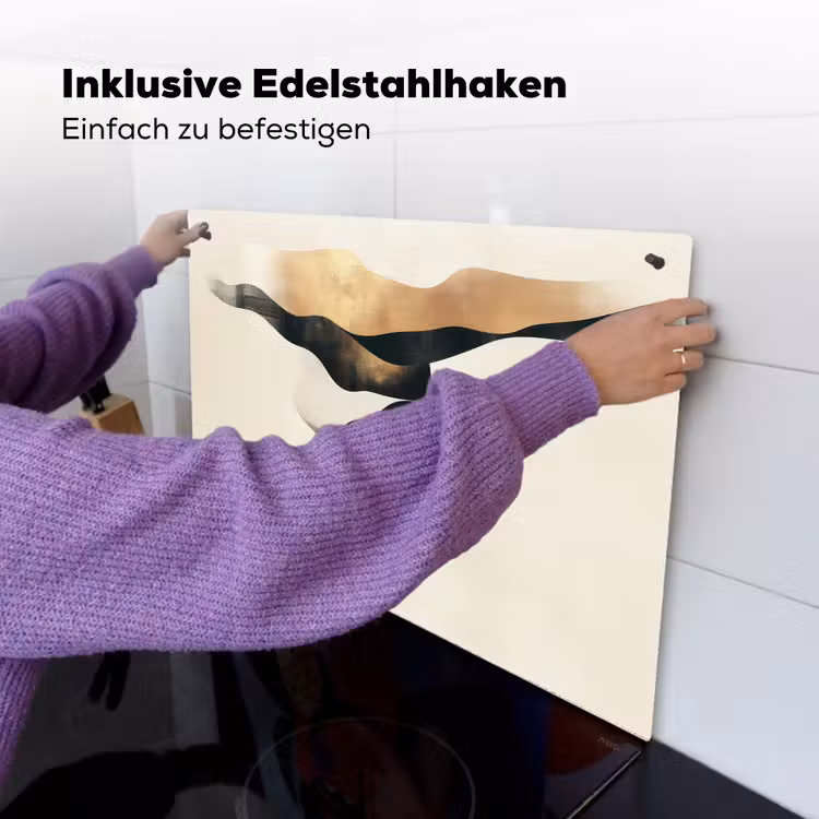 Vrouw - Golven - Zwart Inductie beschemer met haakjes klein -ky-ophangen-de