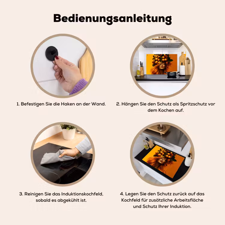 Vrouw - Citroenen - Bloesem - Geel Inductie beschemer met haakjes klein -ky-gebruik-de