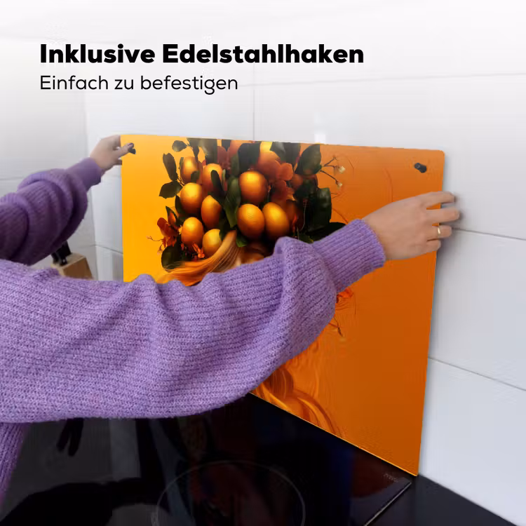 Vrouw - Citroenen - Bloesem - Geel Inductie beschemer met haakjes klein -ky-ophangen-de