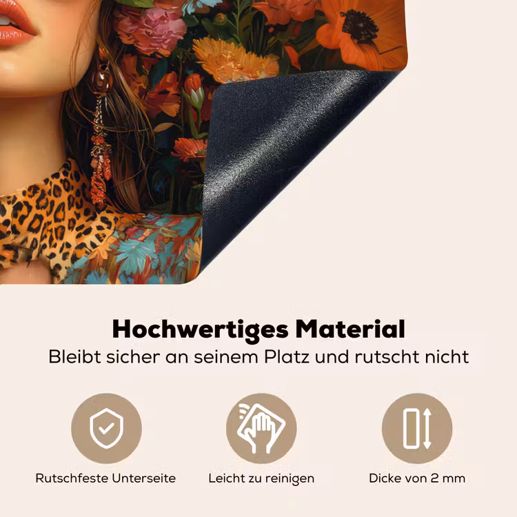 Vrouwen - Bloemen - Modern - Bril - Abstract Inductie beschemer met haakjes klein -ky-onderkant-de