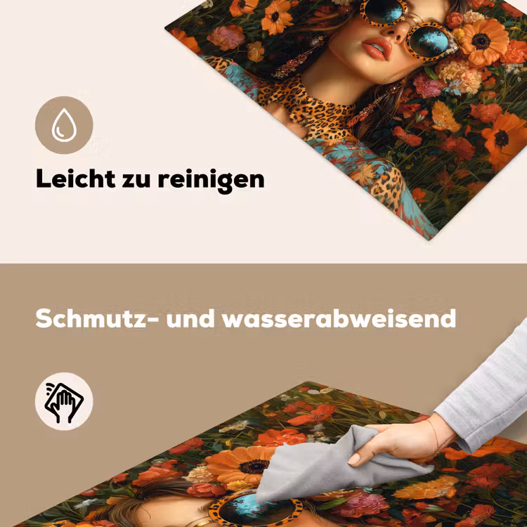 Vrouwen - Bloemen - Modern - Bril - Abstract Inductie beschemer met haakjes klein -ky-schoon-de