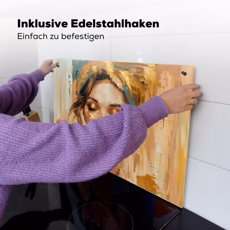 Vrouwen - Portret - Luxe - Goud Inductie beschemer met haakjes klein -ky-ophangen-de
