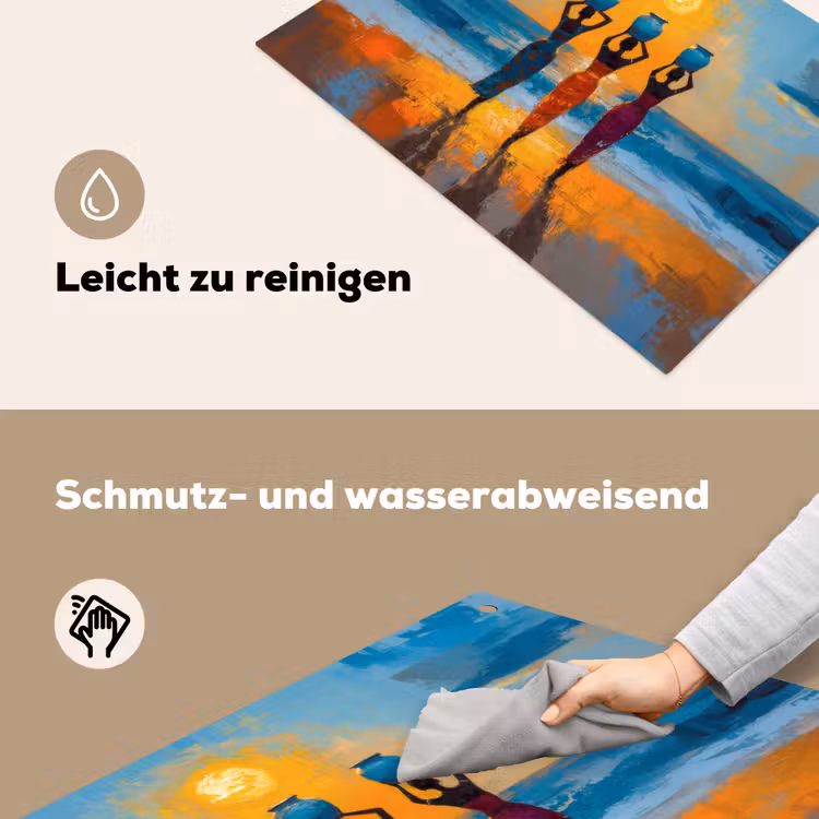 Vrouwen - Strand - Zondsondergang Inductie beschemer met haakjes klein -ky-schoon-de