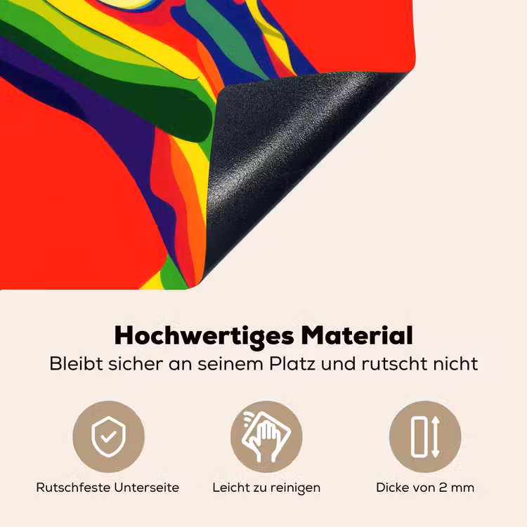 Kikker - Kleurrijk - Strepen - Ogen Inductie beschemer met haakjes middel -ky-onderkant-de