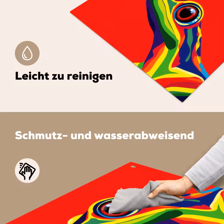 Kikker - Kleurrijk - Strepen - Ogen Inductie beschemer met haakjes middel -ky-schoon-de
