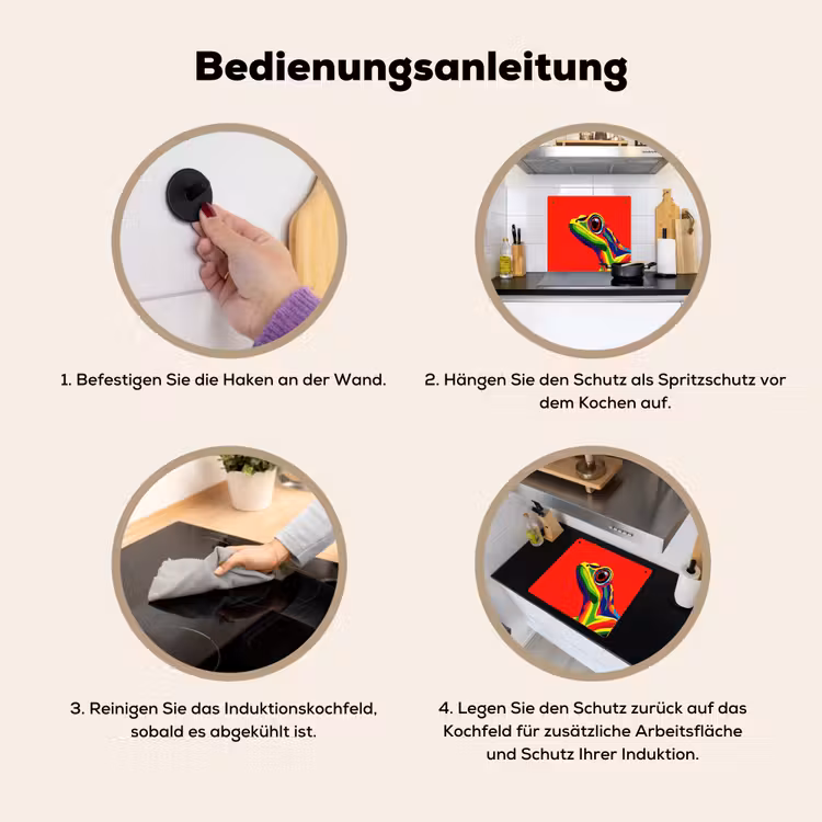 Kikker - Kleurrijk - Strepen - Ogen Inductie beschemer met haakjes middel -ky-gebruik-de