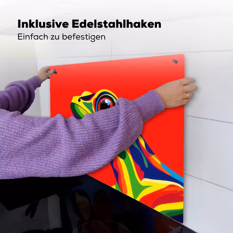 Kikker - Kleurrijk - Strepen - Ogen Inductie beschemer met haakjes middel -ky-ophangen-de