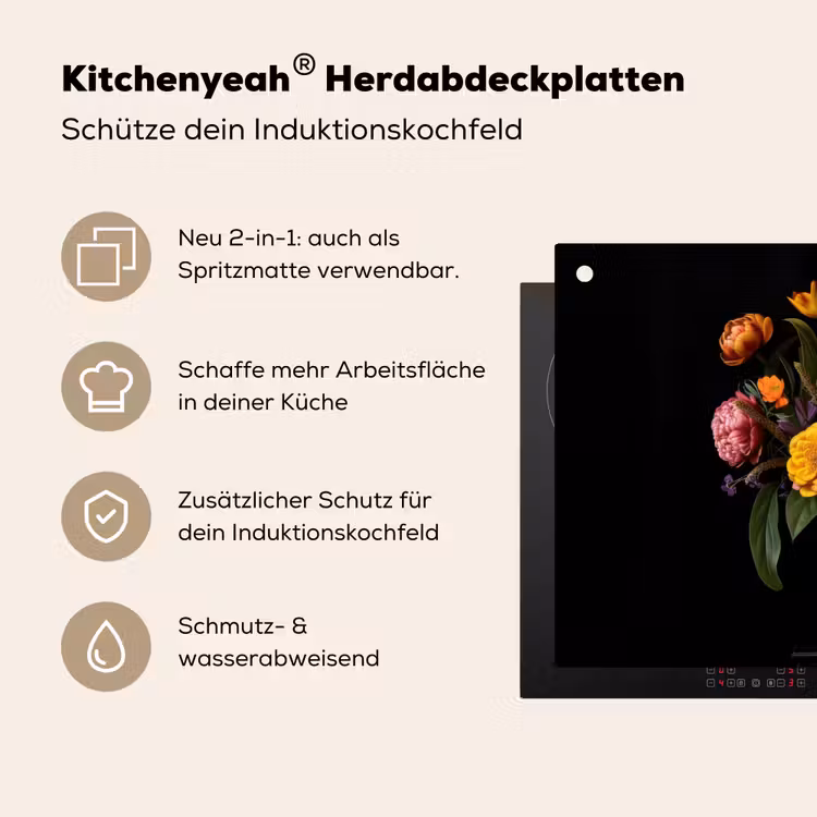 Lente - Bloemen - Klassiek - Vaas Inductie beschemer met haakjes klein -ky-usp-de