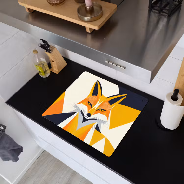 Vos - Oranje - Abstract - Driehoeken Inductie beschemer met haakjes middel -sfeer1