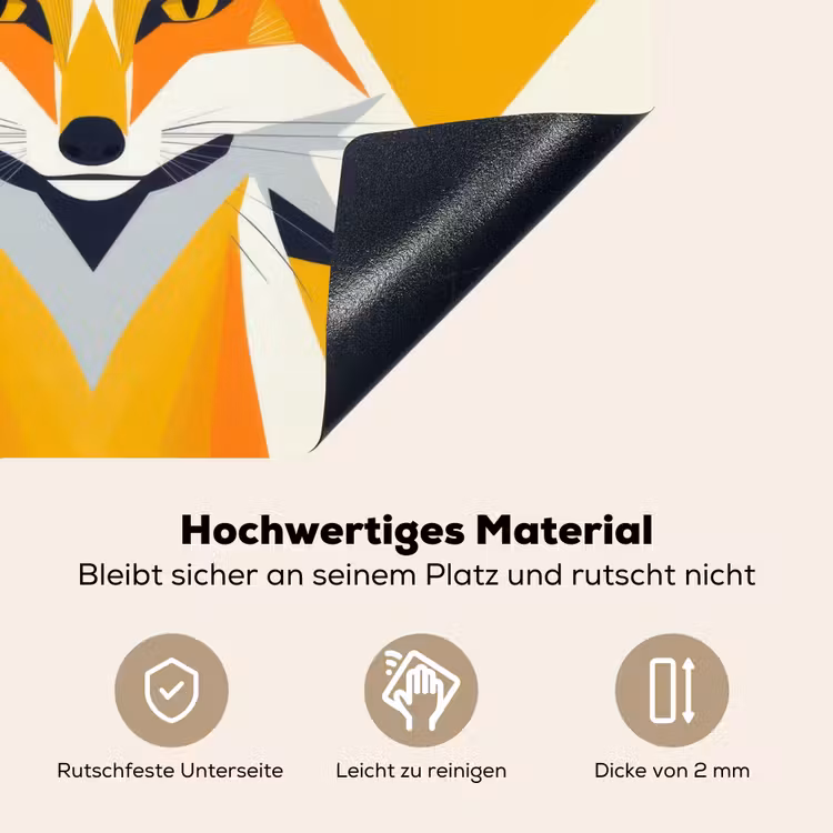 Vos - Oranje - Abstract - Driehoeken Inductie beschemer met haakjes middel -ky-onderkant-de