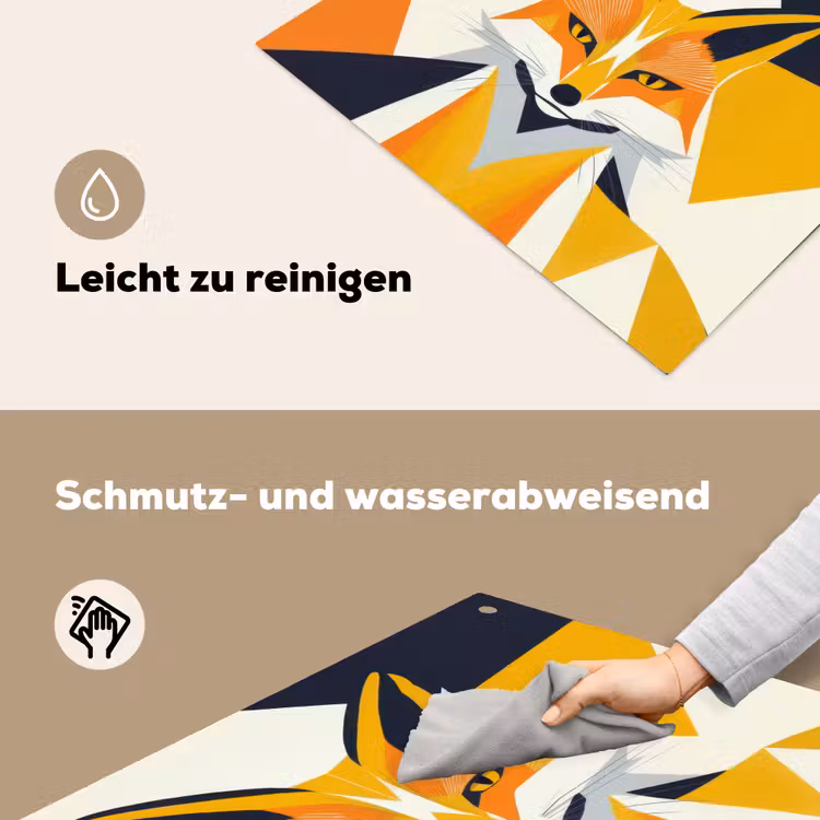 Vos - Oranje - Abstract - Driehoeken Inductie beschemer met haakjes middel -ky-schoon-de