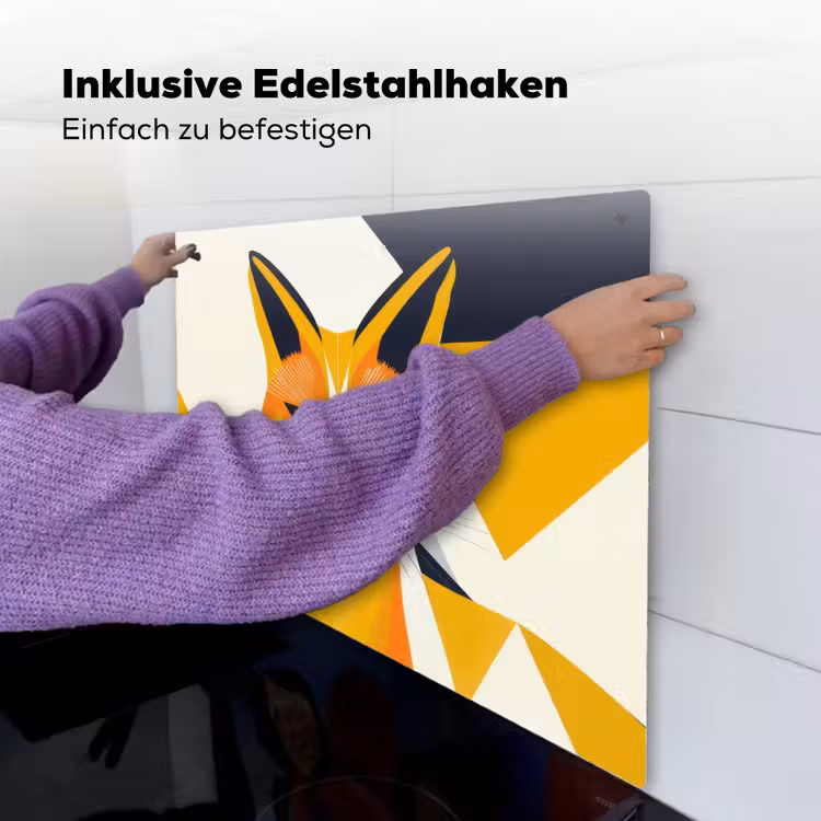 Vos - Oranje - Abstract - Driehoeken Inductie beschemer met haakjes middel -ky-ophangen-de