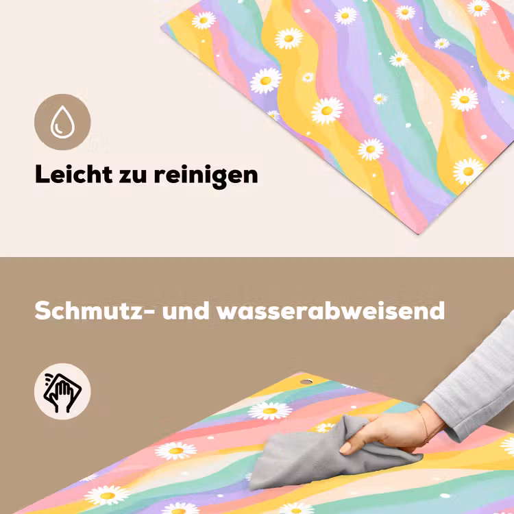 Madeliefjes - Kleurrijk - Pastel Inductie beschemer met haakjes klein -ky-schoon-de
