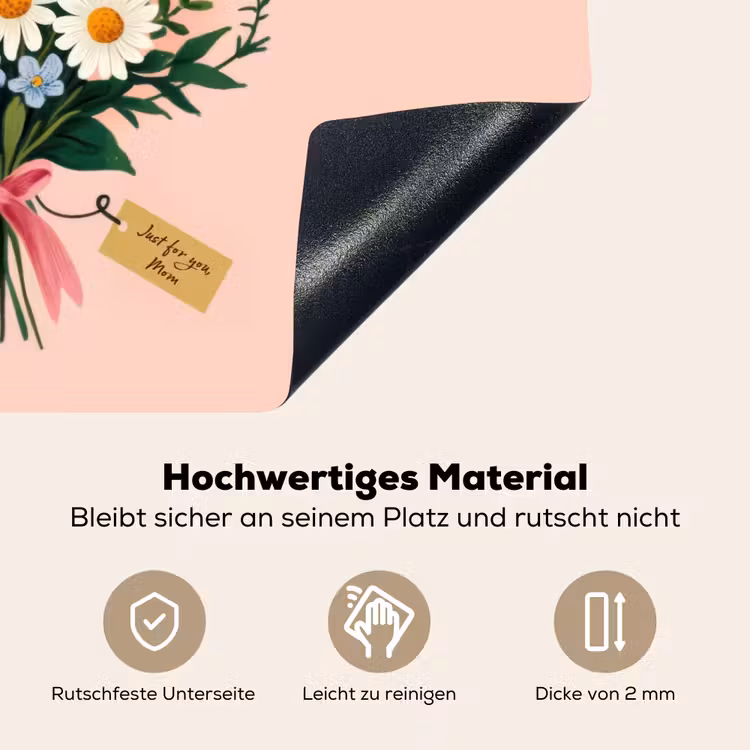 Margrieten - Boeket - Strikje - Roze Inductie beschemer met haakjes klein -ky-onderkant-de