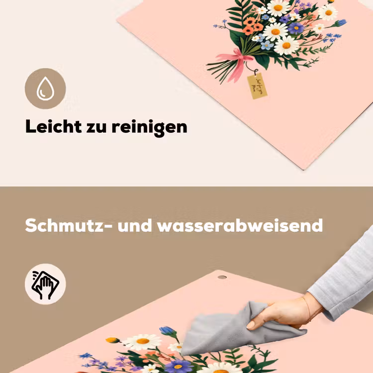 Margrieten - Boeket - Strikje - Roze Inductie beschemer met haakjes klein -ky-schoon-de