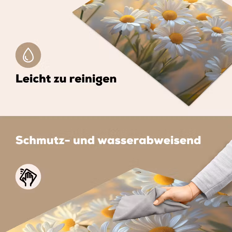 Madeliefjes - Wit - Zonlicht Inductie beschemer met haakjes klein -ky-schoon-de