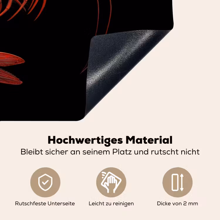 Garnaal - Rood - Dieren Inductie beschemer met haakjes klein -ky-onderkant-de