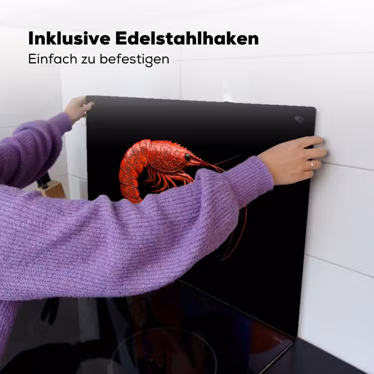 Garnaal - Rood - Dieren Inductie beschemer met haakjes klein -ky-ophangen-de
