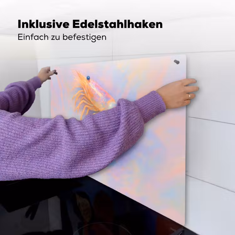 Garnaal - Subtiele structuur - Blauw - Roze Inductie beschemer met haakjes middel -ky-ophangen-de