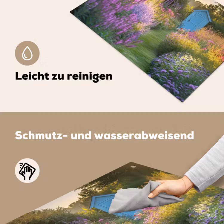 Tuinhuisje - Blauw - Bloemen Inductie beschemer met haakjes klein -ky-schoon-de