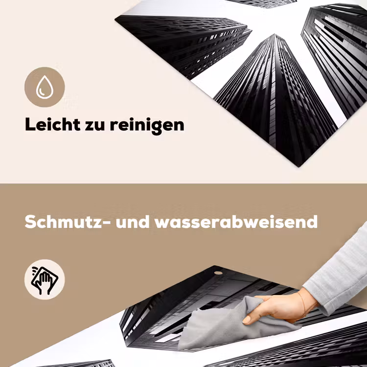 Gebouwen - Lucht - Zwart Inductie beschemer met haakjes klein -ky-schoon-de