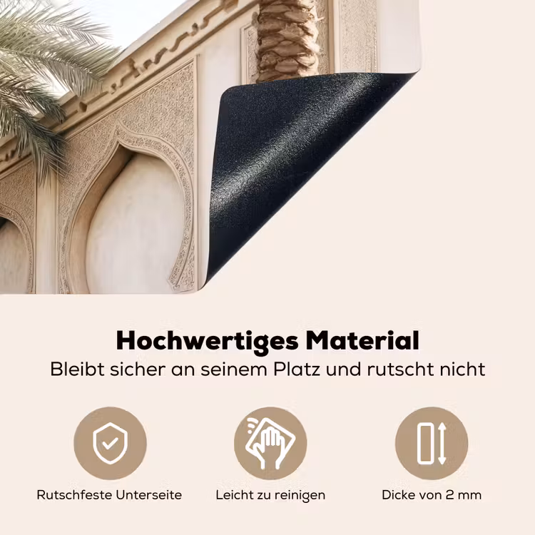 Gebouw - Palmbomen - Beige - Zon Inductie beschemer met haakjes middel -ky-onderkant-de