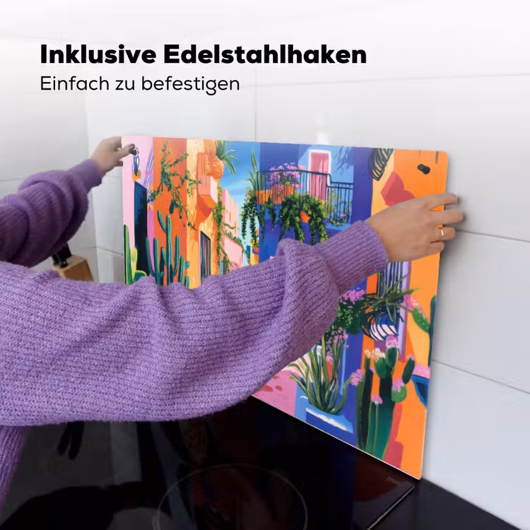 Geel - Blauw - Oranje - Huis Inductie beschemer met haakjes klein -ky-ophangen-de